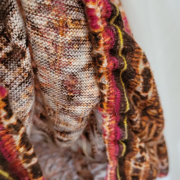New Directions Top Woven Tapestry Abstract Peasant BOHO colorful fringe tie XL - Picture 8 of 12